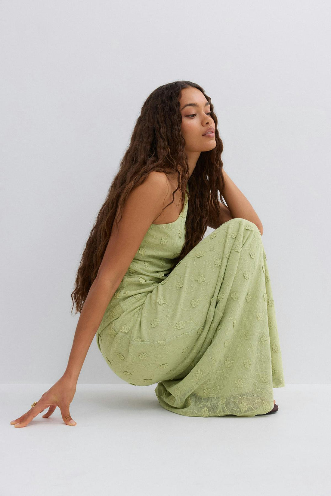 3d floral maxi skirt - Winter pear