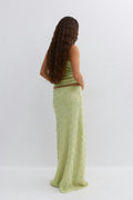 3d floral maxi skirt - Winter pear