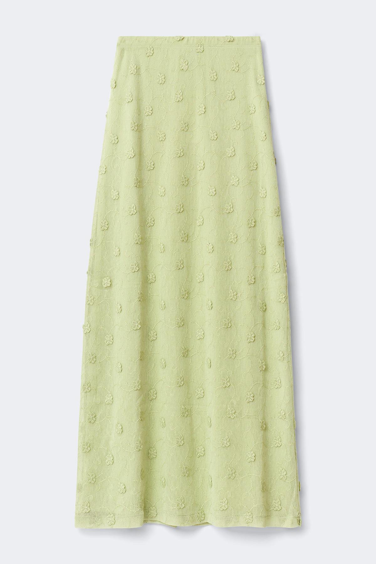3d floral maxi skirt - Winter pear