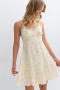 Lace detail strap dress - Gardenia
