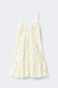 Lace detail strap dress - White/tassel
