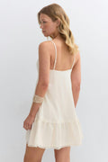 Lace detail strap dress - Gardenia