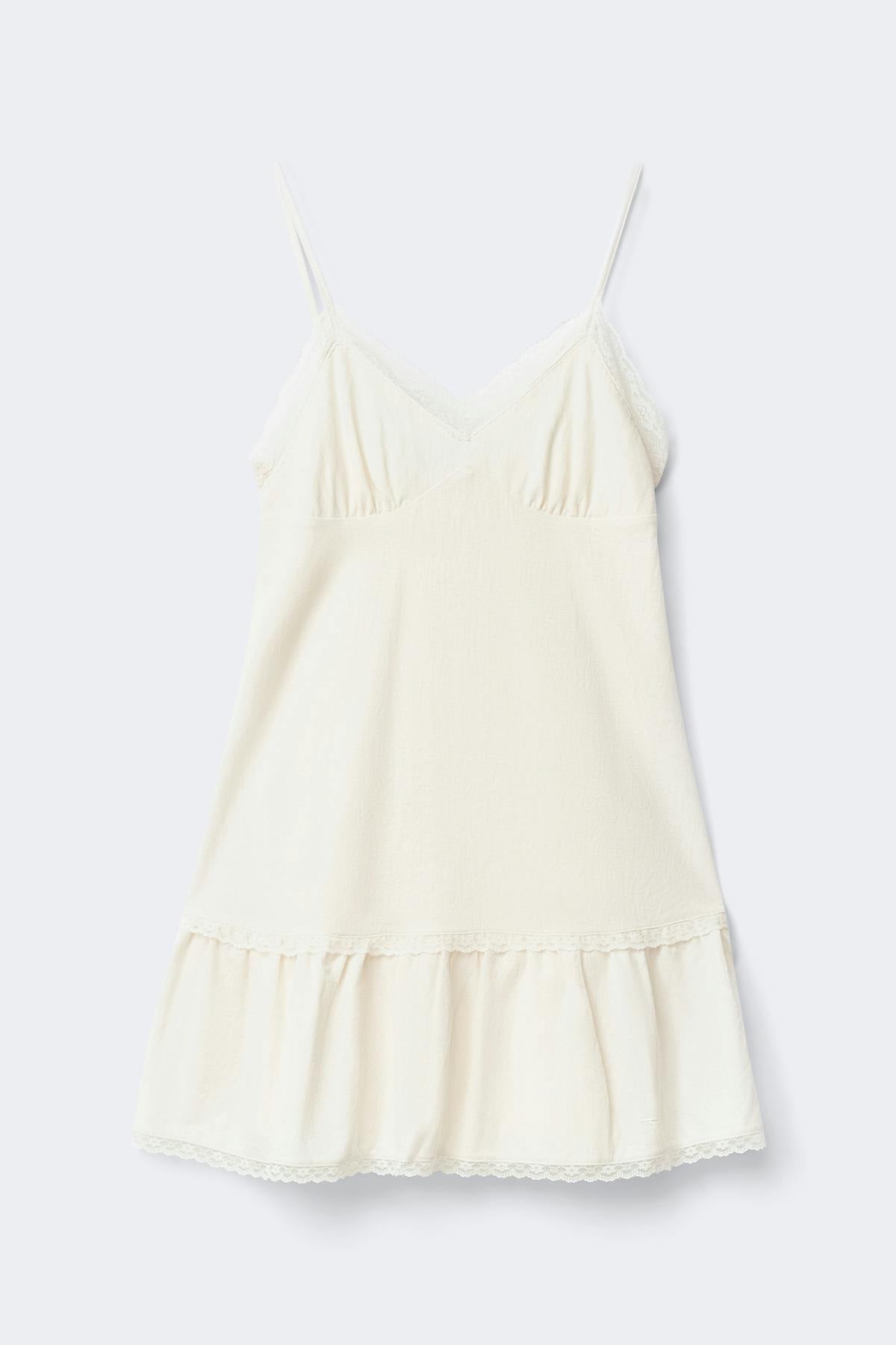 Lace detail strap dress - Gardenia