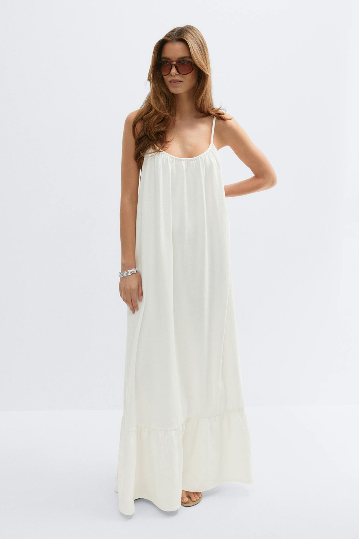 Flowy maxi dress - Blanc cassé