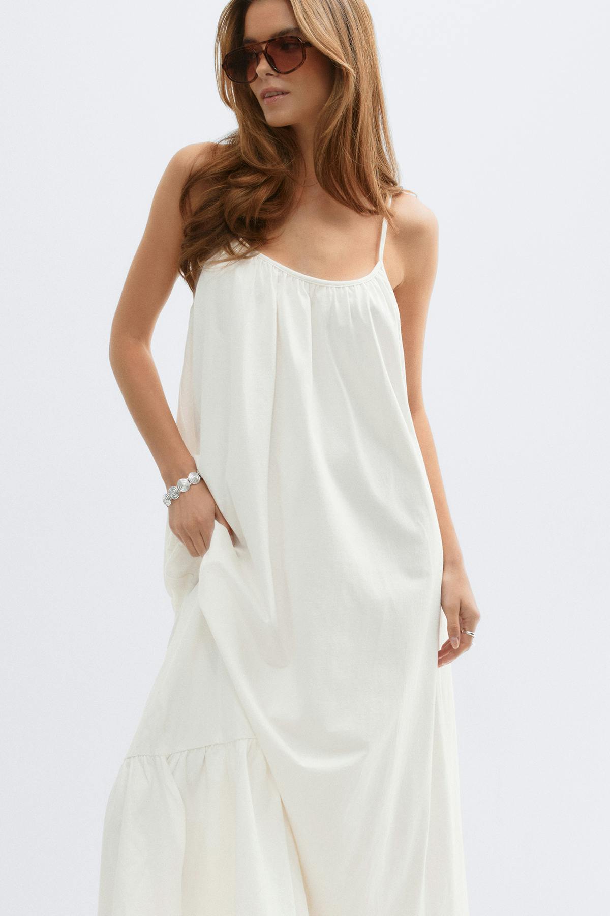 Flowy maxi dress - Blanc cassé