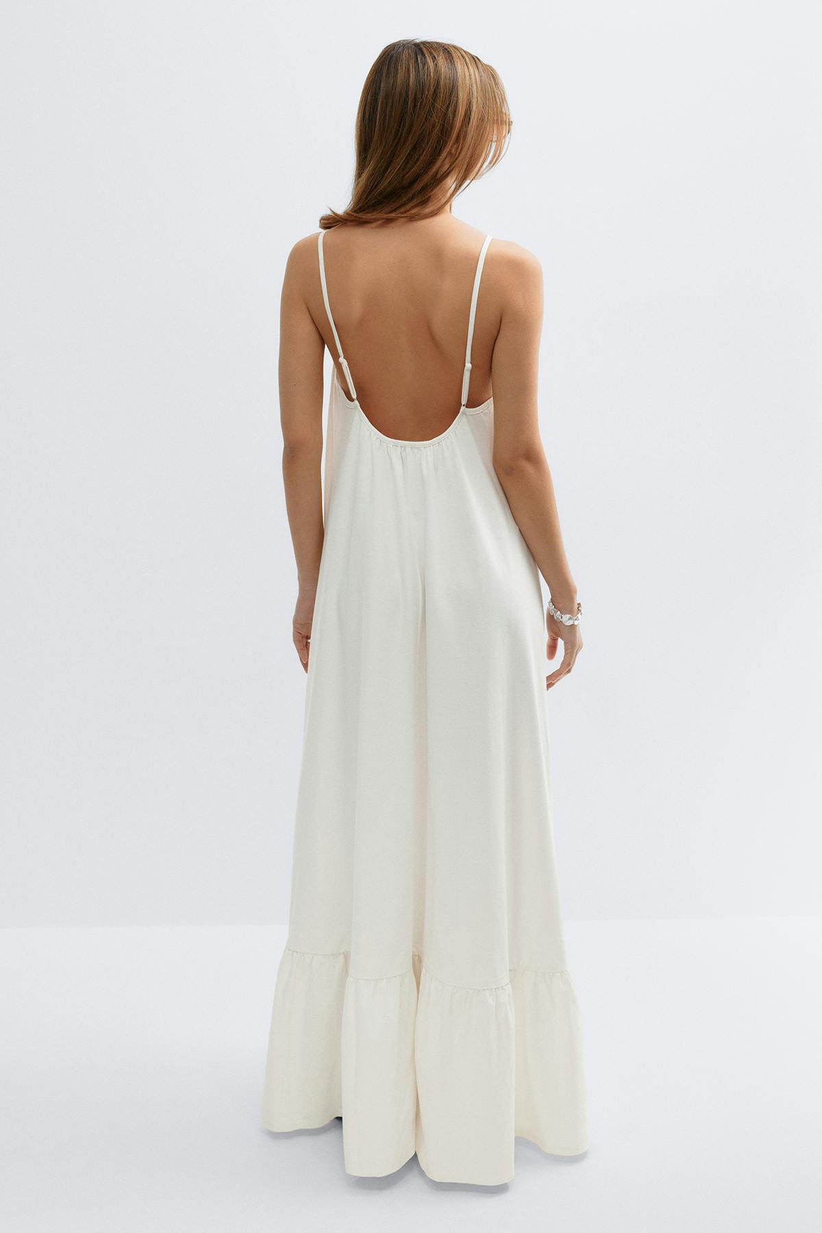 Flowy maxi dress - Blanc cassé