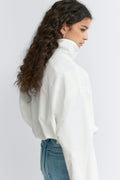High neck sporty jacket - Blanc