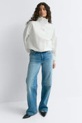 High neck sporty jacket - Blanc