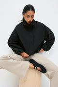 High neck sporty jacket - Noir