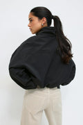 High neck sporty jacket - Noir