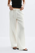 Wide drawstring trousers - Marron foncé
