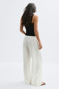 Wide drawstring trousers - Blanc