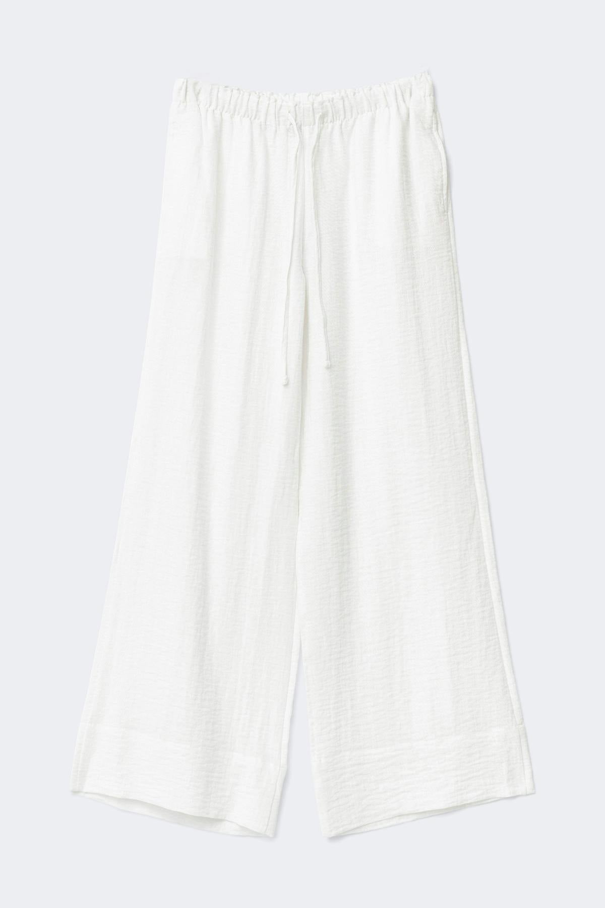 Wide drawstring trousers - Blanc