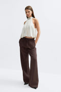 Wide drawstring trousers - Noir