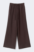 Wide drawstring trousers - Marron foncé