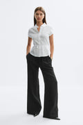 Wide drawstring trousers - Noir
