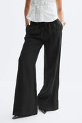 Wide drawstring trousers - Noir