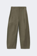 Cotton barrel trousers - Khaki green