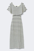 Off shoulder maxi dress - Blue stripe