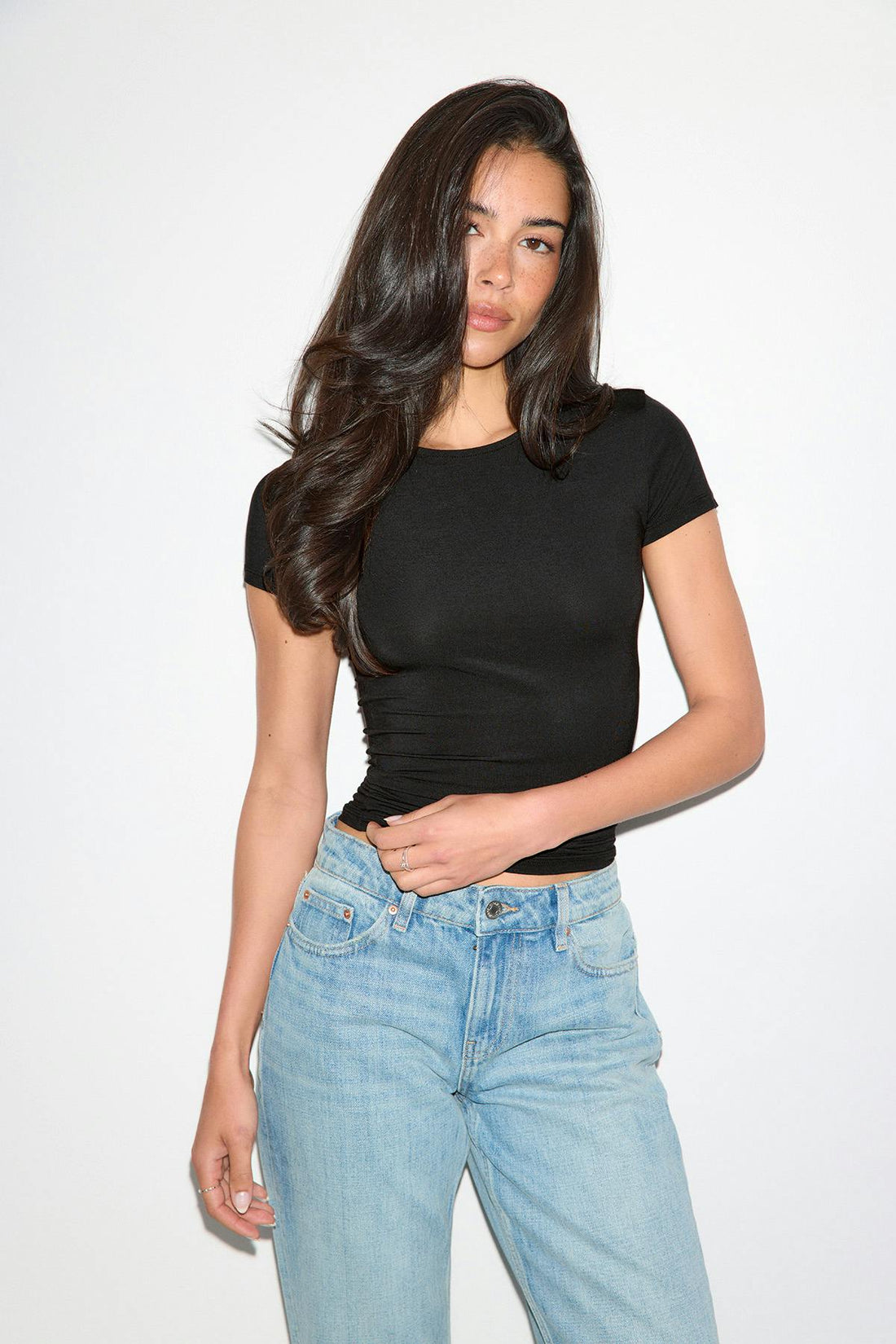 Slim fit top - Noir