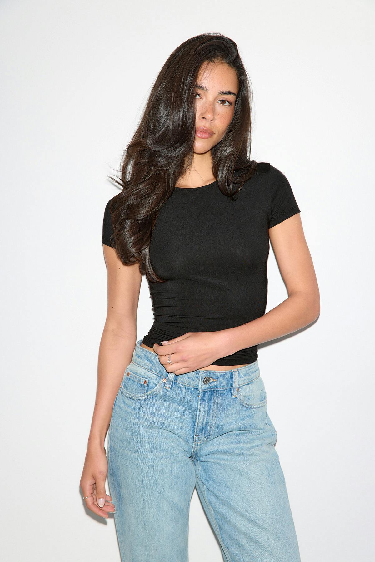 Slim fit top - Noir