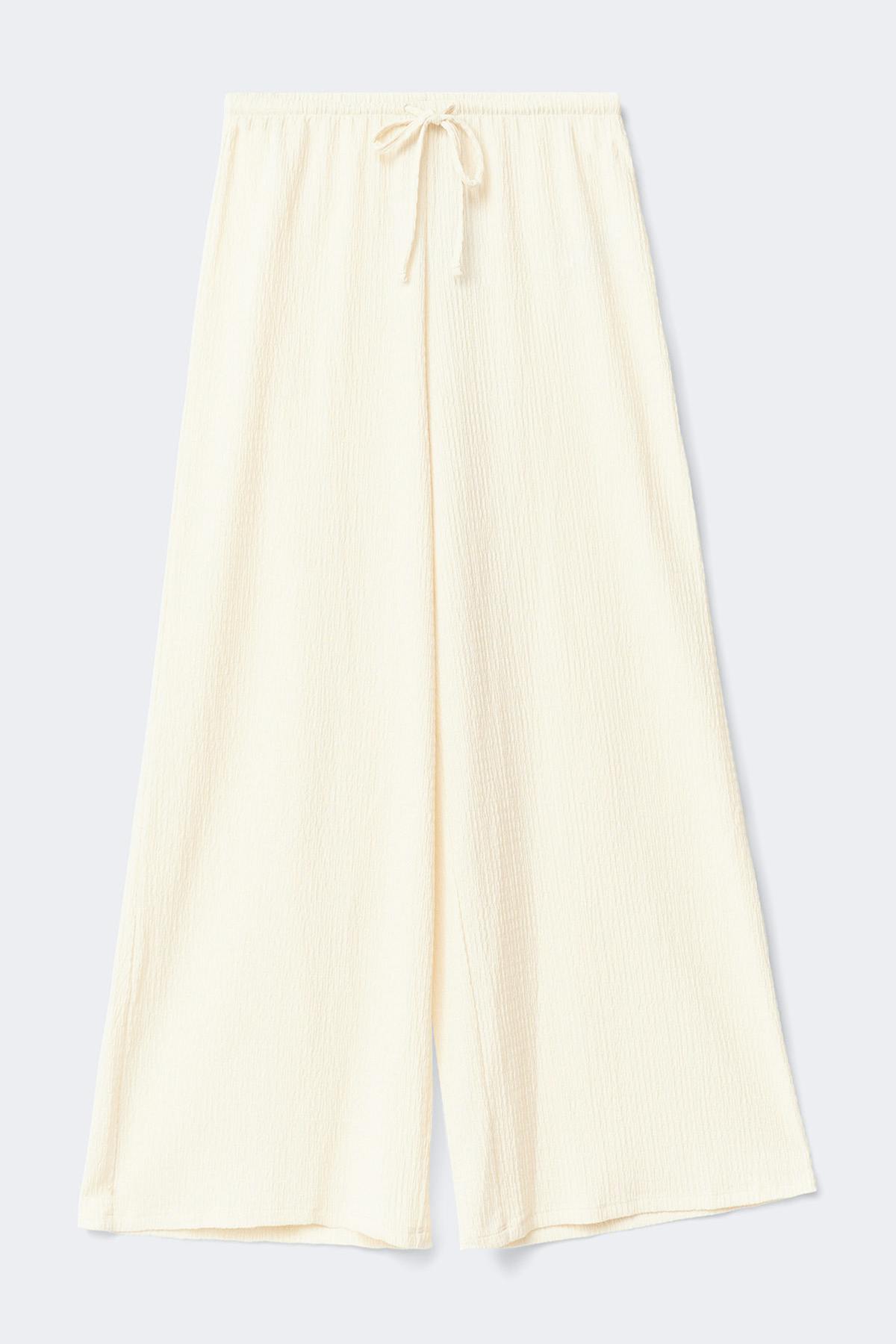 Textured wide trousers - Tofu