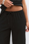 Textured wide trousers - Black/rose