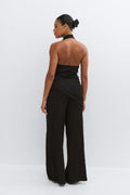 Textured wide trousers - Noir