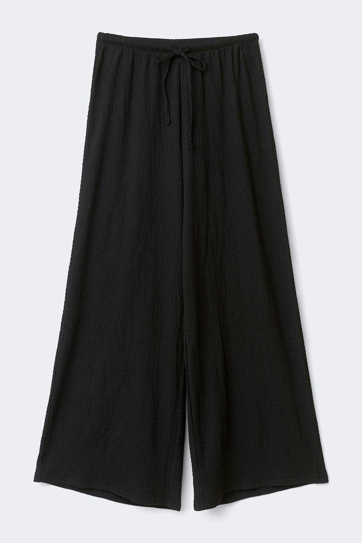 Textured wide trousers - Noir