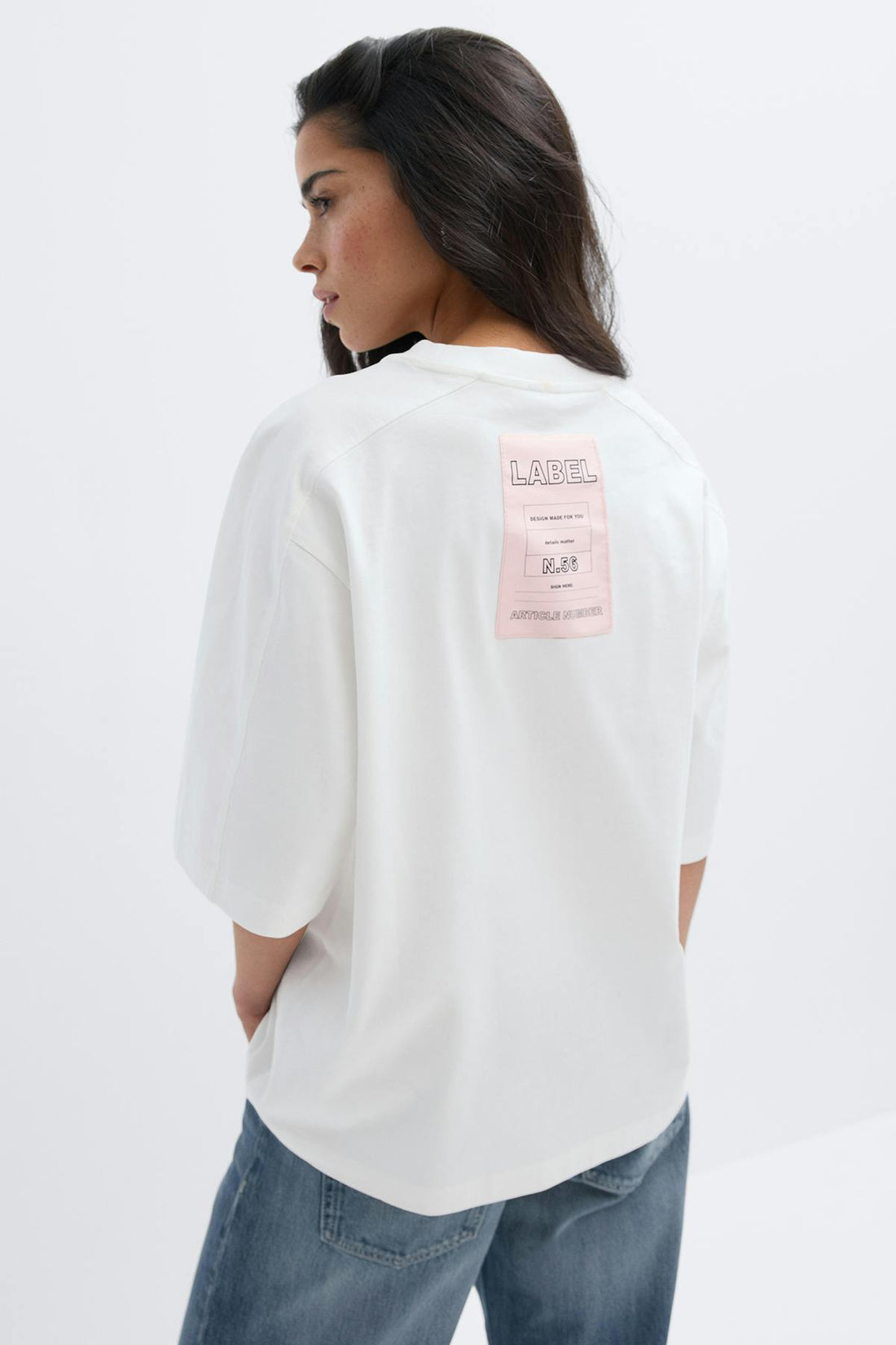 Patch detail tee - Offwhite/lilac