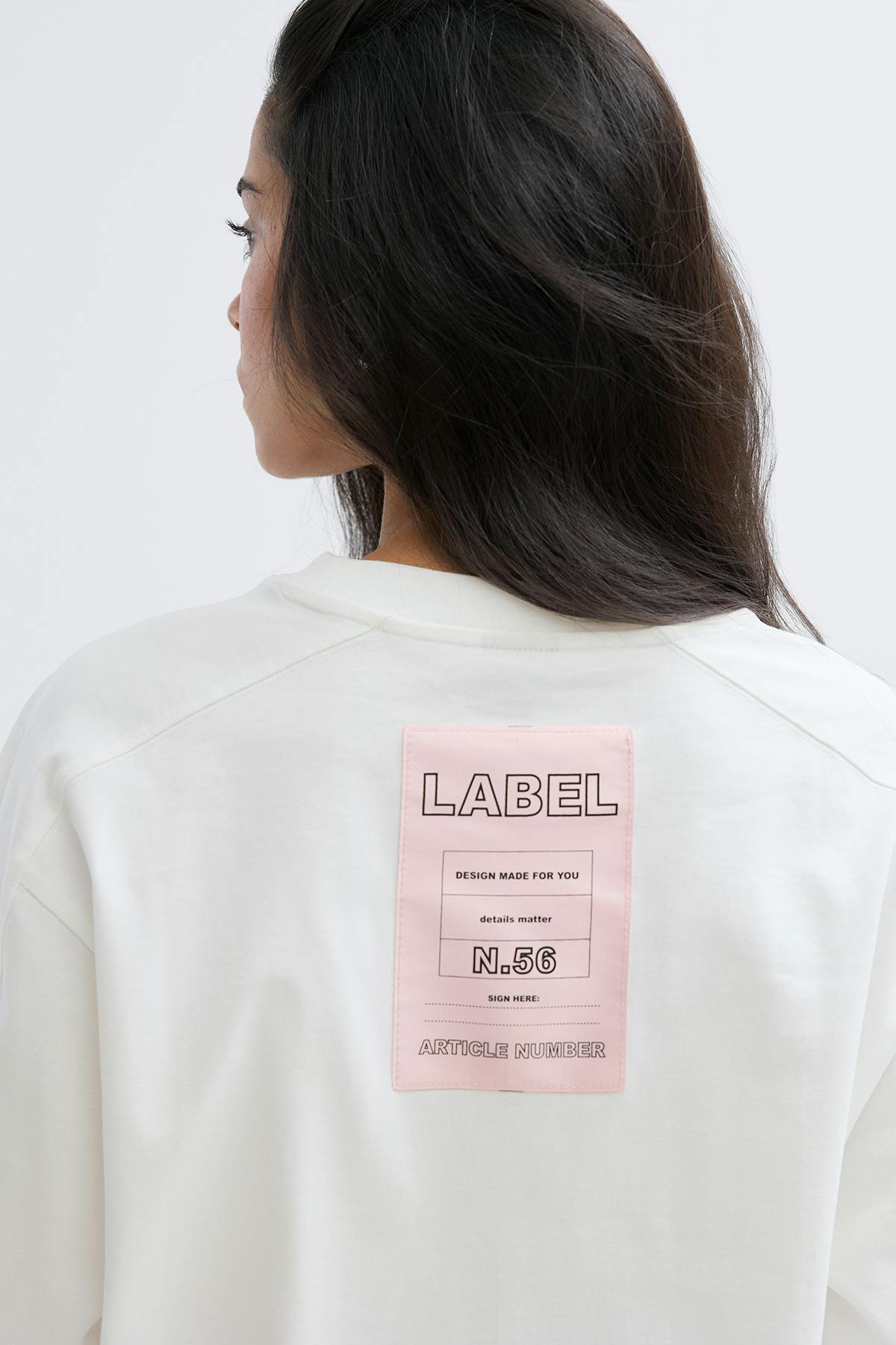 Patch detail tee - Offwhite/lilac