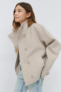 y short felt jacket - Beige