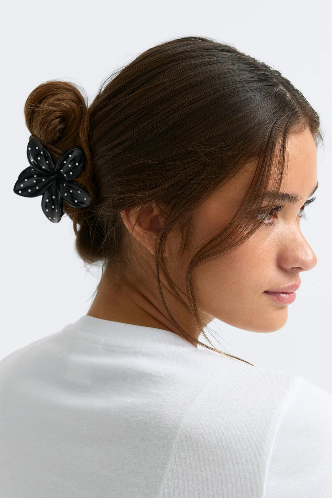 Flower hair clip - Black/white