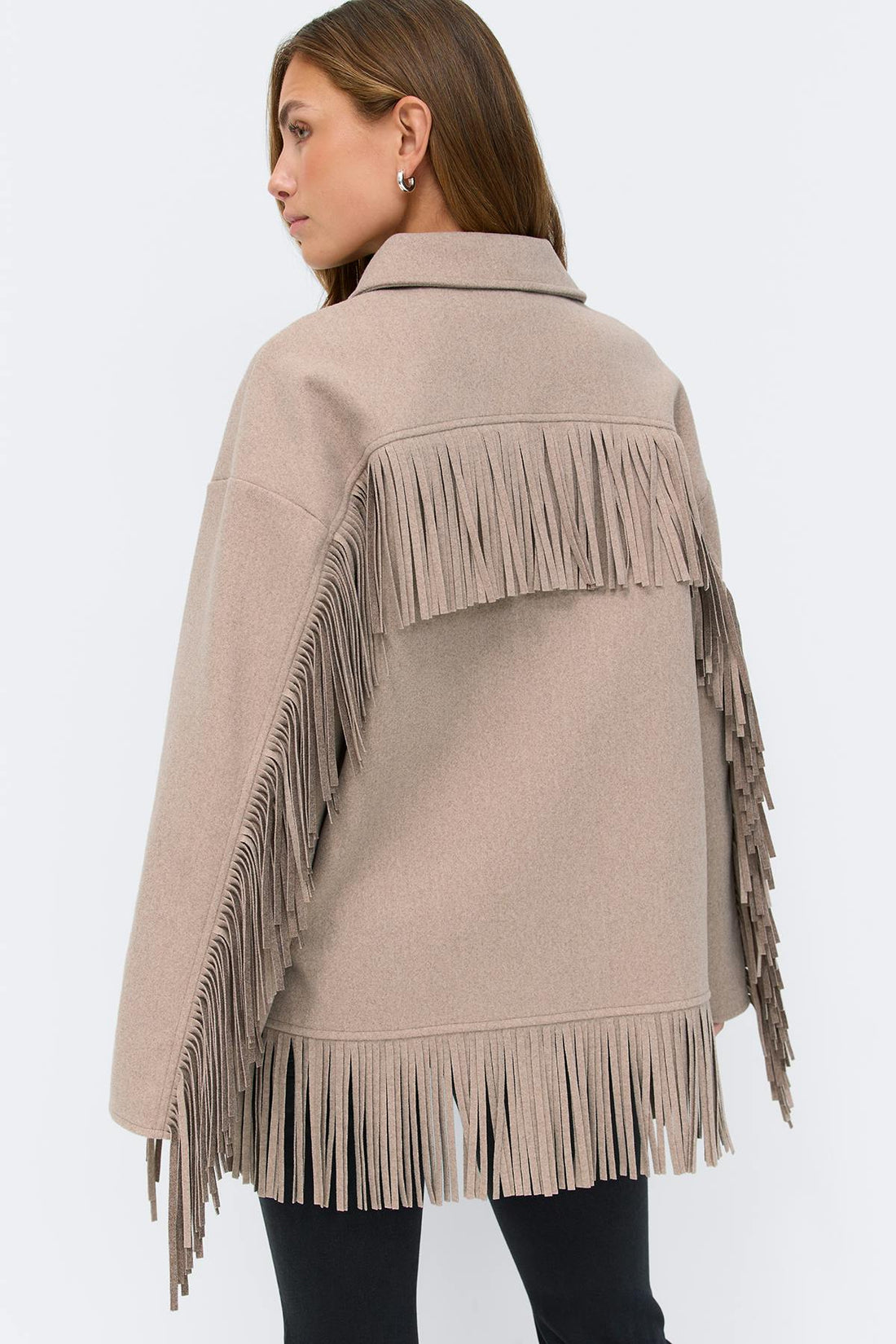 Fringe jacket - Beige melange