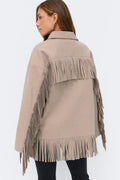 Fringe jacket - Beige melange