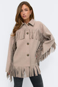 Fringe jacket - Beige melange