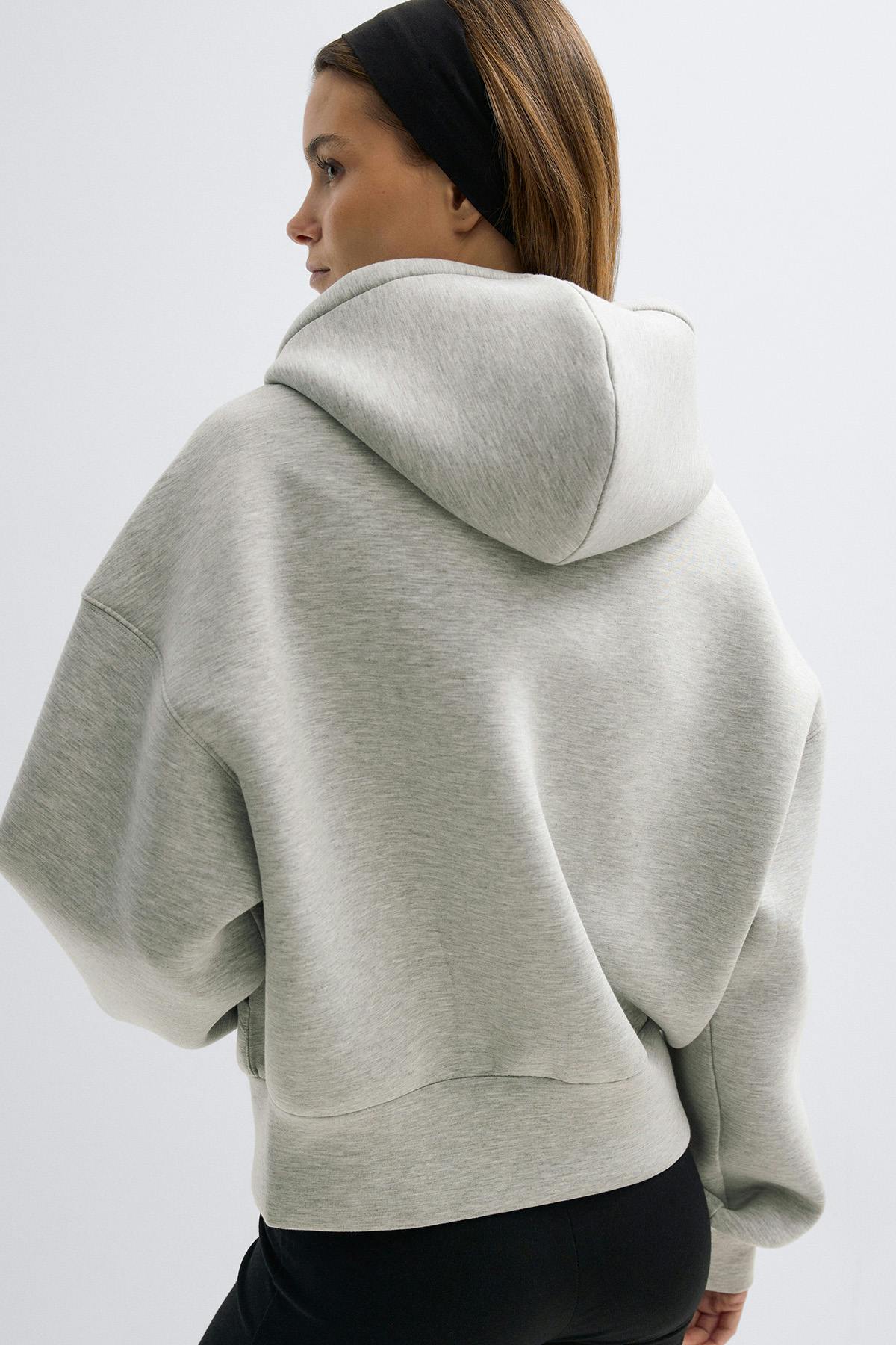 Scuba zip hoodie - Grey melange
