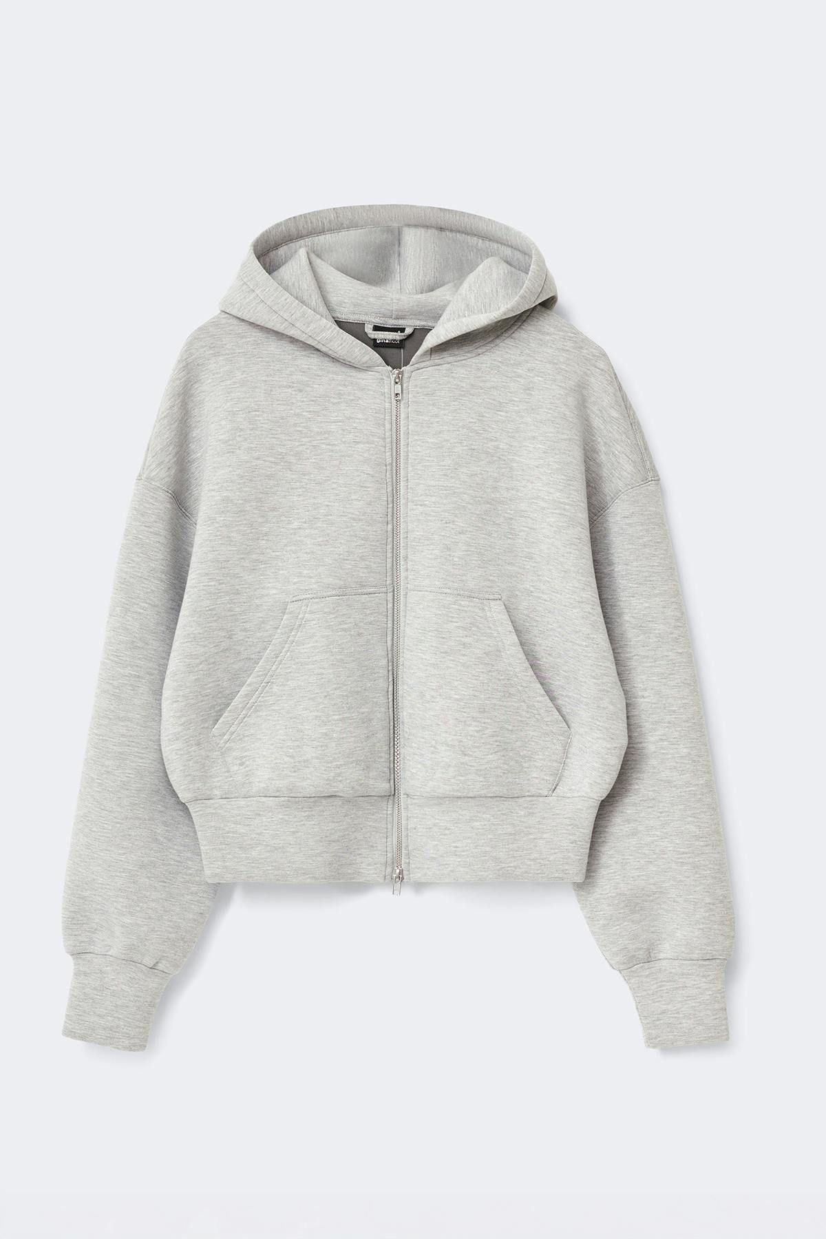 Scuba zip hoodie - Grey melange
