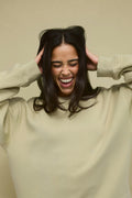 Oversized crew neck sweater - Pickle