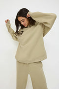 Oversized crew neck sweater - Pickle
