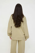 Oversized crew neck sweater - Pickle