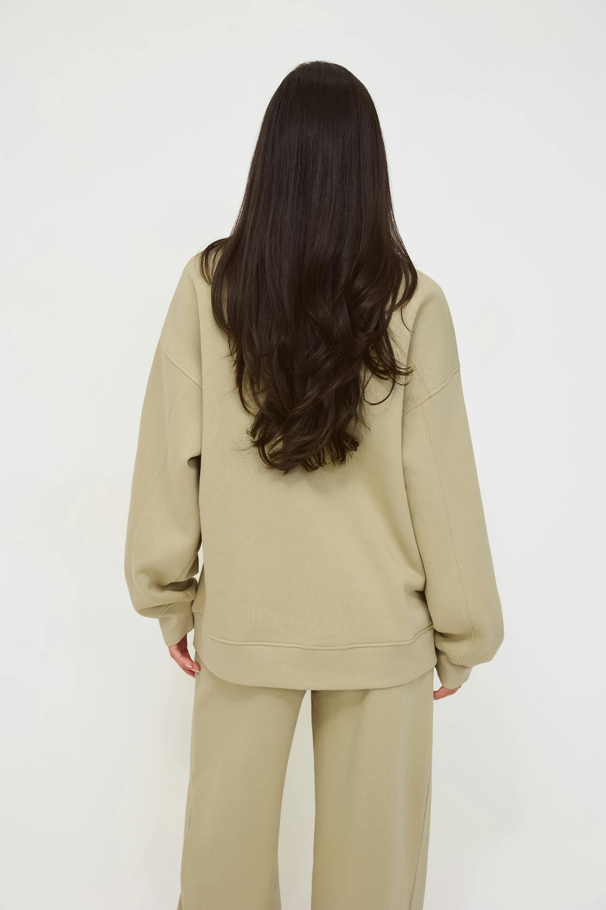 Oversized crew neck sweater - Pickle