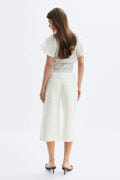 Loose n' luxe denim shorts - Blanc cassé