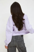 Crop crewneck sweater - Orchid tint