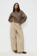Crop crewneck sweater - Orchid tint