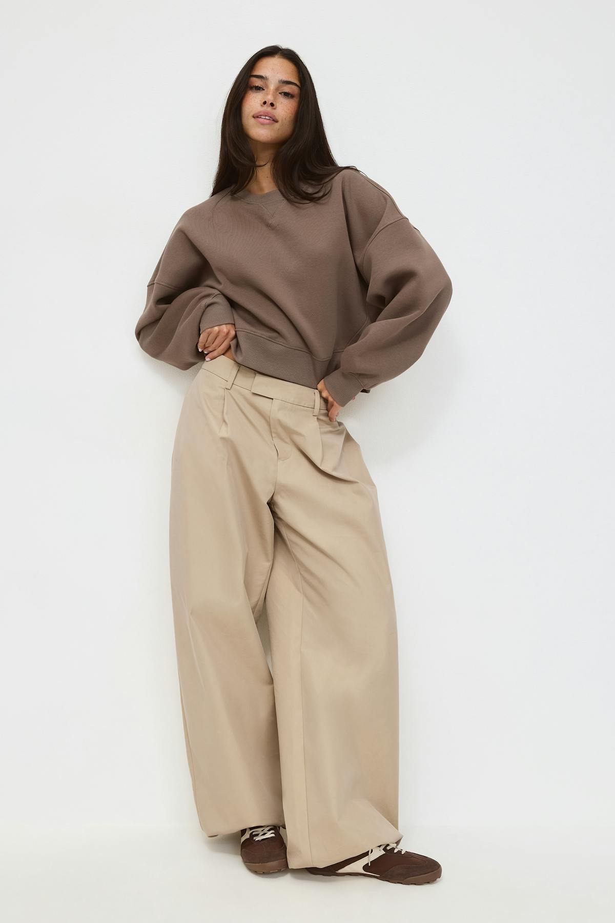Crop crewneck sweater - Orchid tint