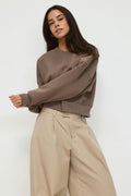 Crop crewneck sweater - Orchid tint