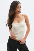 Lace strap singlet - Rhododendron