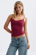 Lace strap singlet - Ballet slipper