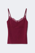 Lace strap singlet - Rhododendron